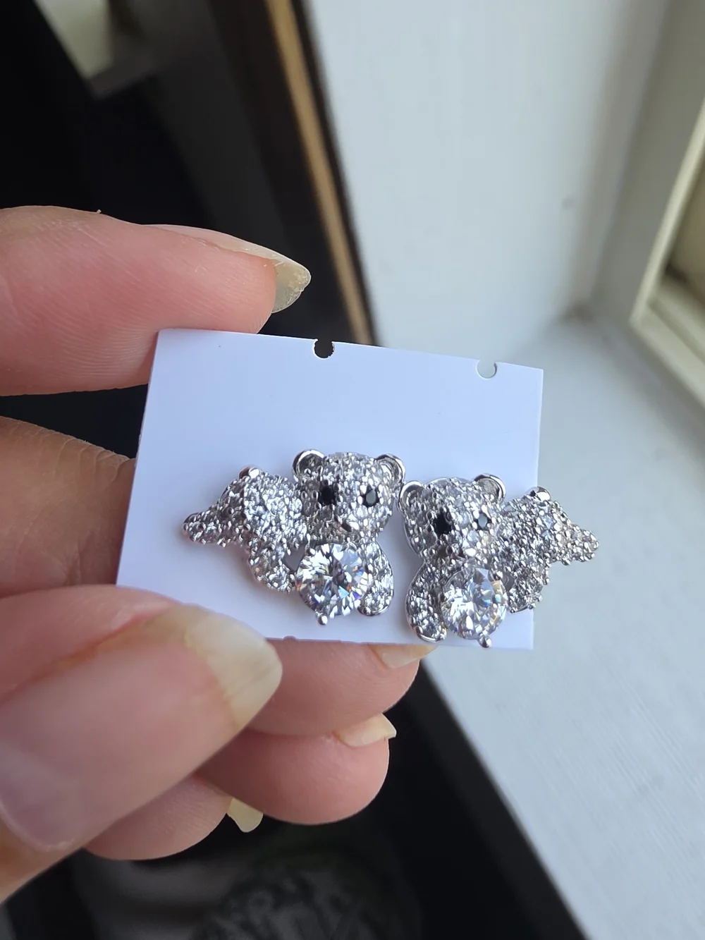 Aretes De Oso Oro Laminado Silver